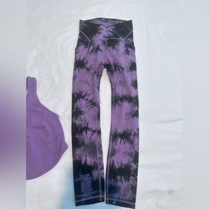 Matching purple lululemon leggings and tank top